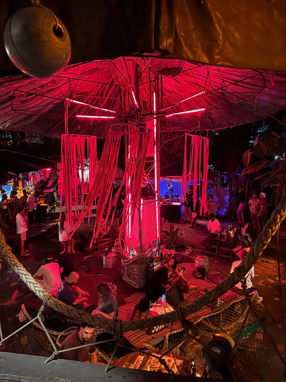 Sound Garden Koh Phangan interior with three levels and central tree