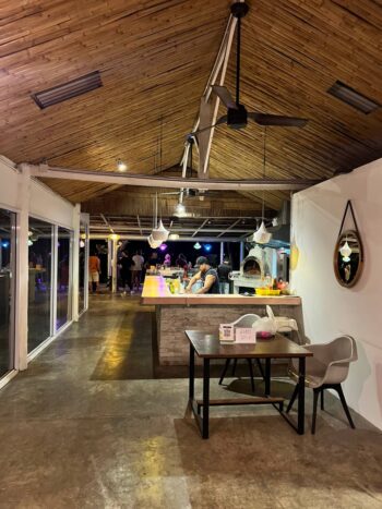 Seating area inside La Casa Tropicana restaurant Koh Phangan