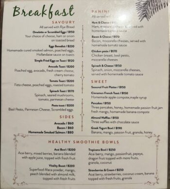 Kikekla Bar & Restaurant menu with Thai and international dishes