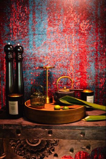Interior design details at Catch restaurant on Koh Phangan with curated decor and lighting