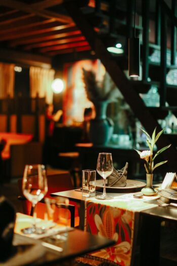 Modern European and Thai restaurant interior at Catch in Koh Phangan