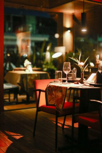 Catch restaurant interior on Koh Phangan with modern elegant dining space