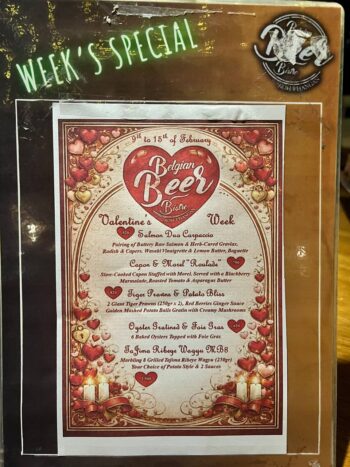 Belgian Beer Bistro Koh Phangan menu with mussels, pasta and European dishes