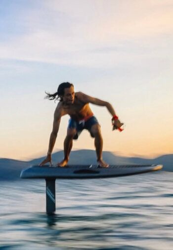 E-foil session preparation on the beach in Koh Phangan