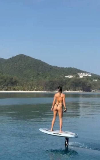 E-foil session preparation on the beach in Koh Phangan