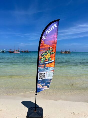 E-foil session preparation on the beach in Koh Phangan