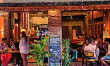 Mystic Lounge Cafe & Restaurant Koh Phangan open-air interior with bar