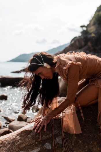 DJ Kris Nami playing an organic house sunset set at Bluerama Koh Phangan