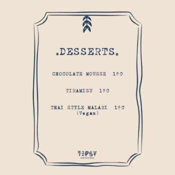 Tipsy Cocktail Bar menu in Srithanu Koh Phangan