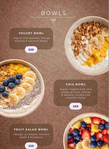 Haad Rin Sky Bistro and Bar menu Koh Phangan