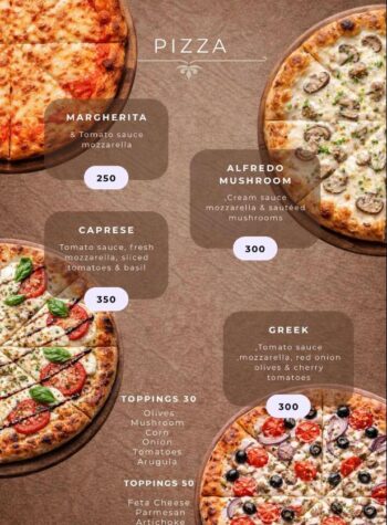 Haad Rin Sky Bistro and Bar menu Koh Phangan