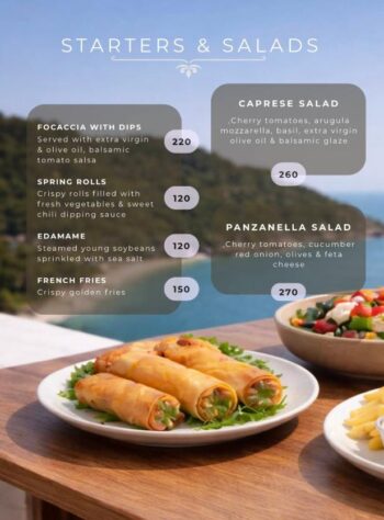 Haad Rin Sky Bistro and Bar menu Koh Phangan