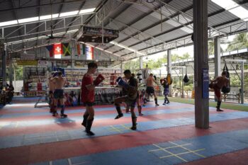 Chinnarach Muay Thai gym interior and training area on Koh Phangan
