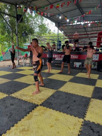 Worawut Muay Thai gym interior and training area in Thong Sala Koh Phangan