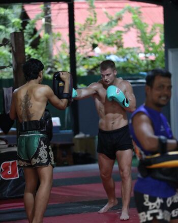 Rajanon Muay Thai gym interior and training area in Ban Tai Koh Phangan