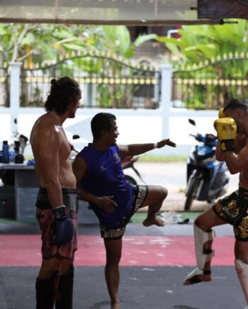 Rajanon Muay Thai gym interior and training area in Ban Tai Koh Phangan