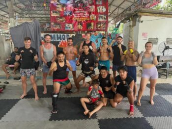 Jomhod Muay Thai gym interior and training area in Ban Tai Koh Phangan