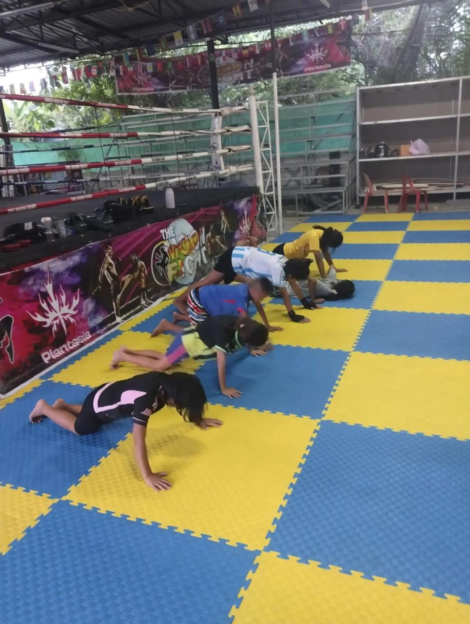 Moon Fight Muay Thai gym interior and training area on Koh Phangan