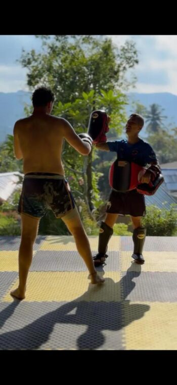 Yod Khao Muay Thai gym interior and training area in Ban Tai Koh Phangan