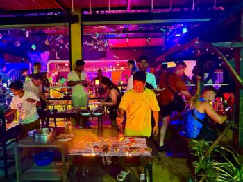 MBAR Hostel Haad Rin interior and social common area on Koh Phangan