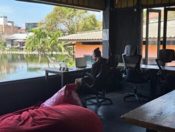 MBAR Hostel Haad Rin interior and social common area on Koh Phangan