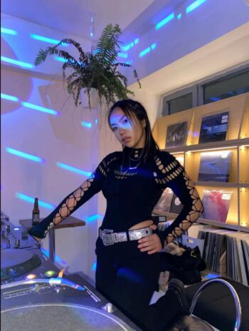 female DJ portrait techno artist JAJA ROUGE