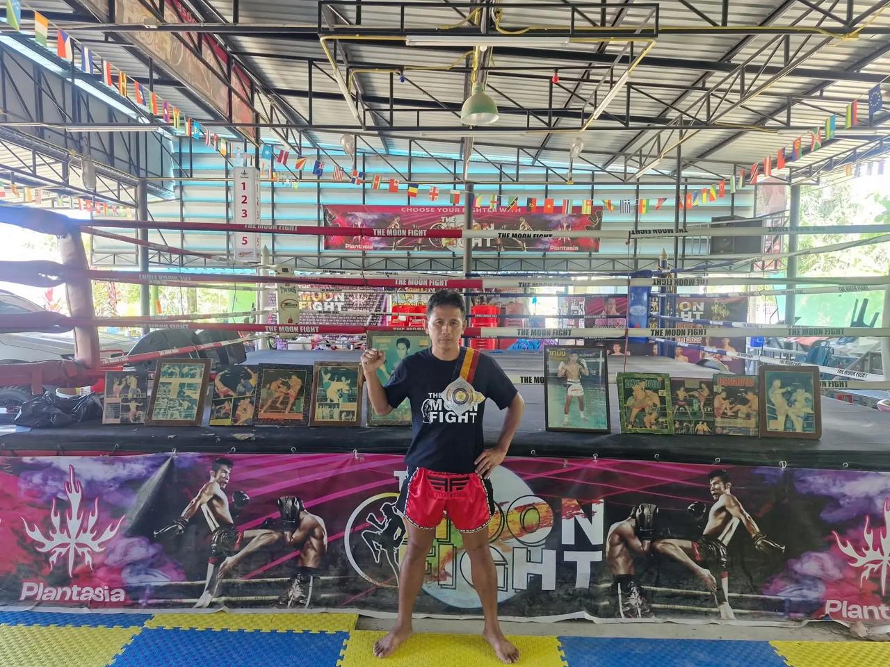 Moon Fight Muay Thai gym interior and training area on Koh Phangan