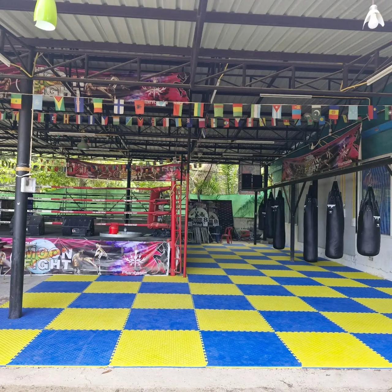 Moon Fight Muay Thai gym interior and training area on Koh Phangan