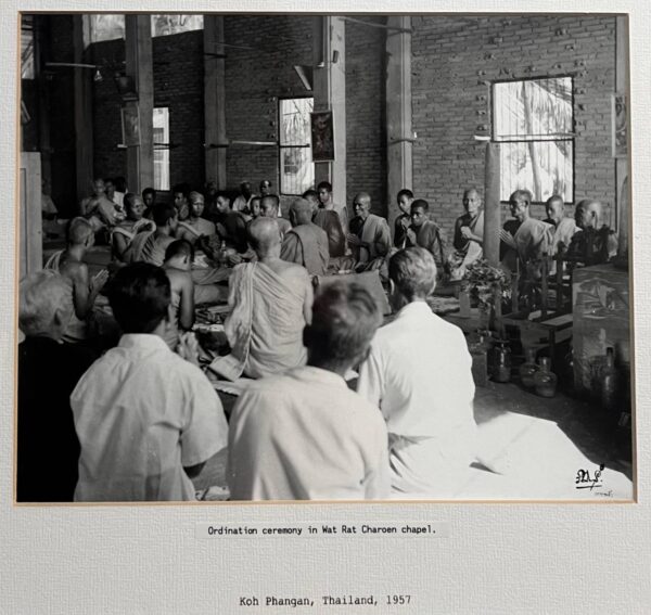 Buddhist ordination ceremony at Wat Rat Charoen chapel on Koh Phangan in 1957