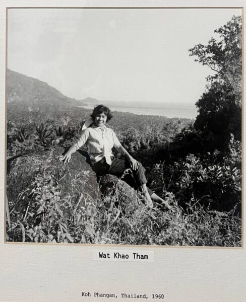 Woman overlooking Koh Phangan from Wat Khao Tham in 1960