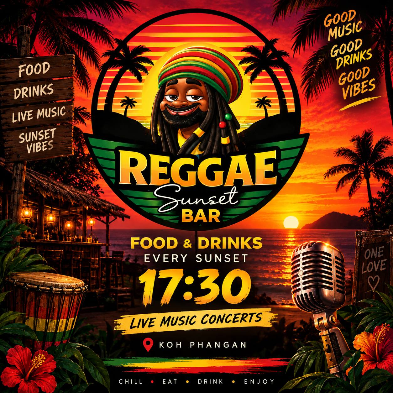 Reggae Sunset Bar – Relax and Enjoy Stunning Views and Great Music on Koh Phangan