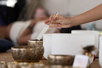 Yoga class at Samma Karuna with ocean view on Koh Phangan