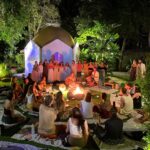 Community Gathering Around The Bonfire