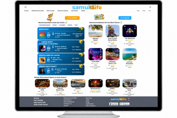 SamuiLife website homepage for Koh Samui